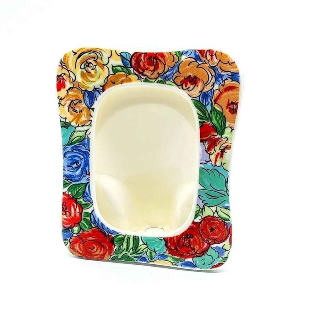Hand-Painted Floral Porcelain Picture Frame